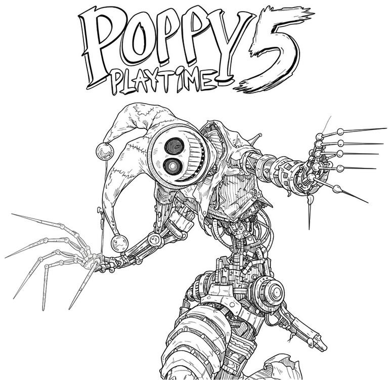 Coloring sheet - The claws - Poppy Playtime 5 - The prototype