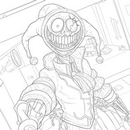 Coloring page - The broken smile - Poppy Playtime 5 - The prototype