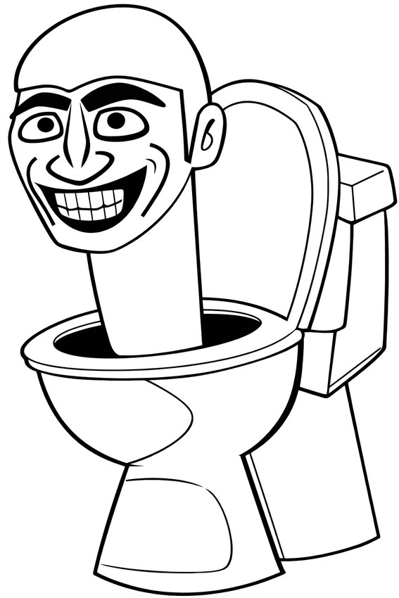 Coloring sheet - The viral and surprising character - Sidibi Toilet