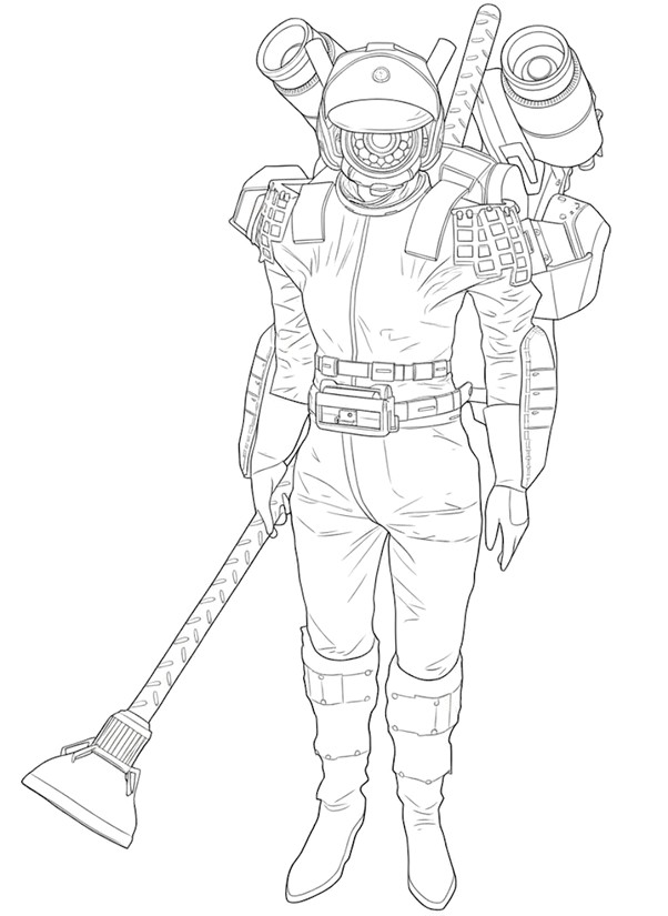 Coloring page - Camera Woman - Sidibi Toilet