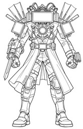 Downloadable coloring - Titan TV Man - Sidibi Toilet