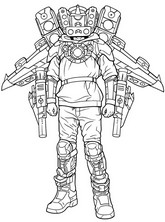 Coloring page - Titan Speakerman - Sidibi Toilet