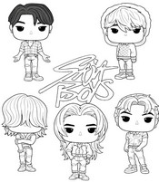 색칠용 종이 - Saja Boys - 케이팝 데몬 헌터스 Funko Pop! 피규어