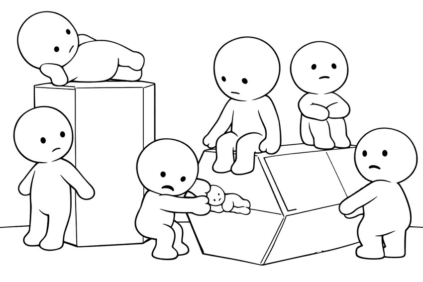 인쇄용 색칠공부 - 상자 - 스미스키