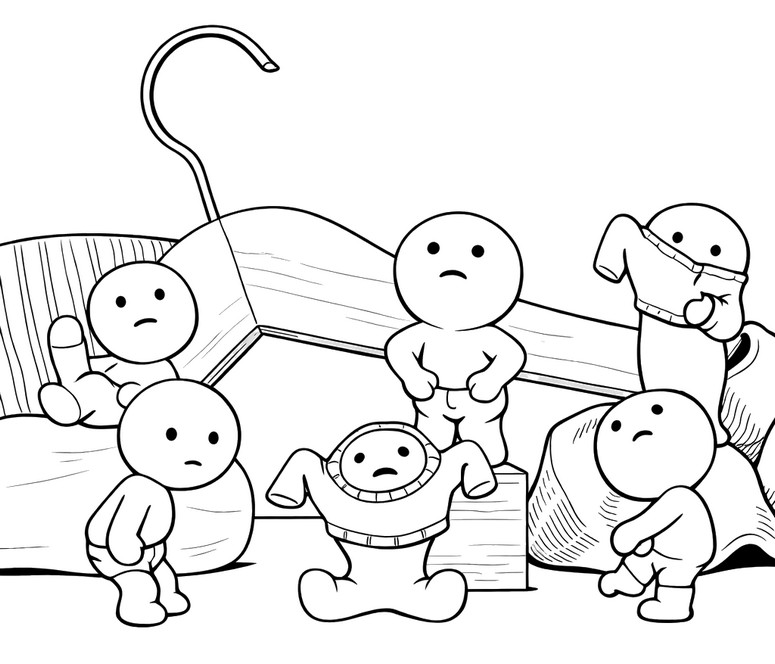 무료 색칠그림 - 옷 - 스미스키