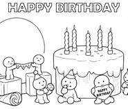 인쇄용 색칠공부 - 생일 축하해요 - 스미스키