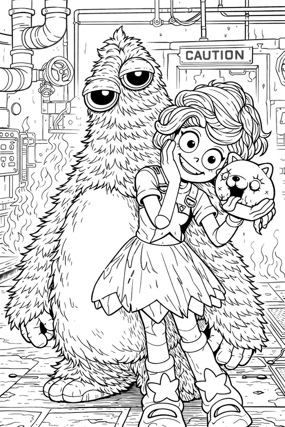 색칠 그림 - Chum Chompkins - 파피 플레이타임/챕터 5 릴리 러브브레이즈