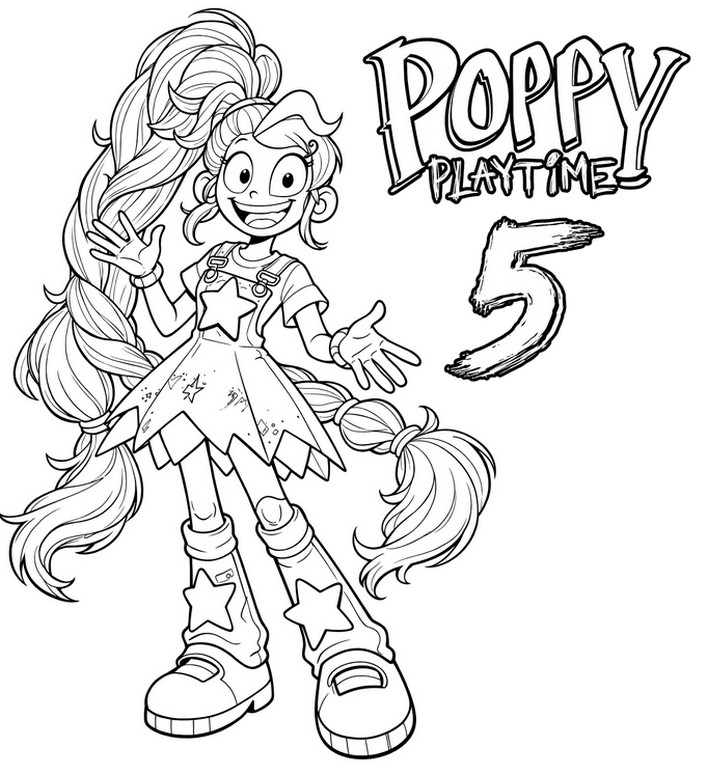 다운로드용 색칠공부 - 심벌 마크 - 파피 플레이타임/챕터 5 릴리 러브브레이즈