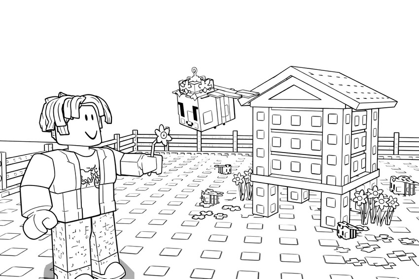 다운로드용 색칠공부 - 황금 벌집의 수호자 - Roblox - Grow a garden