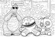 Free coloring page - Wrongside Outimals - Poppy Playtime 5 - Chum Chompkins