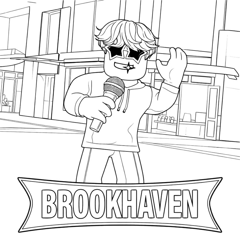 Free coloring page - The star singer - Roblox - Brookhaven RP