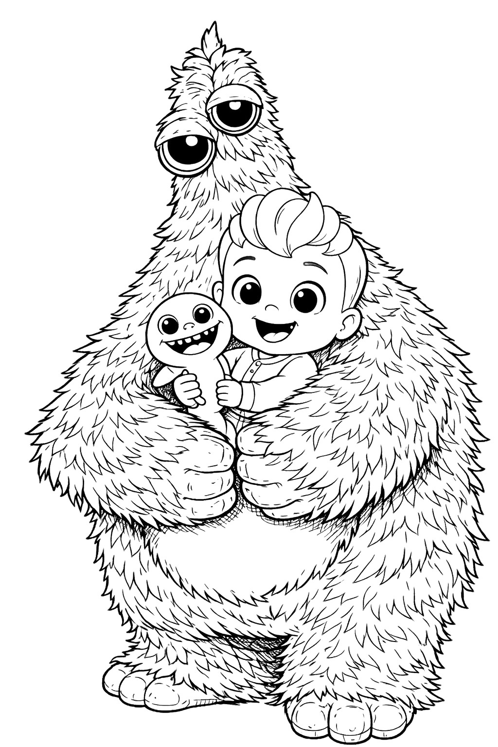 Free coloring page - Chum Chompkins and Bebefinn - Poppy Playtime - Crossover