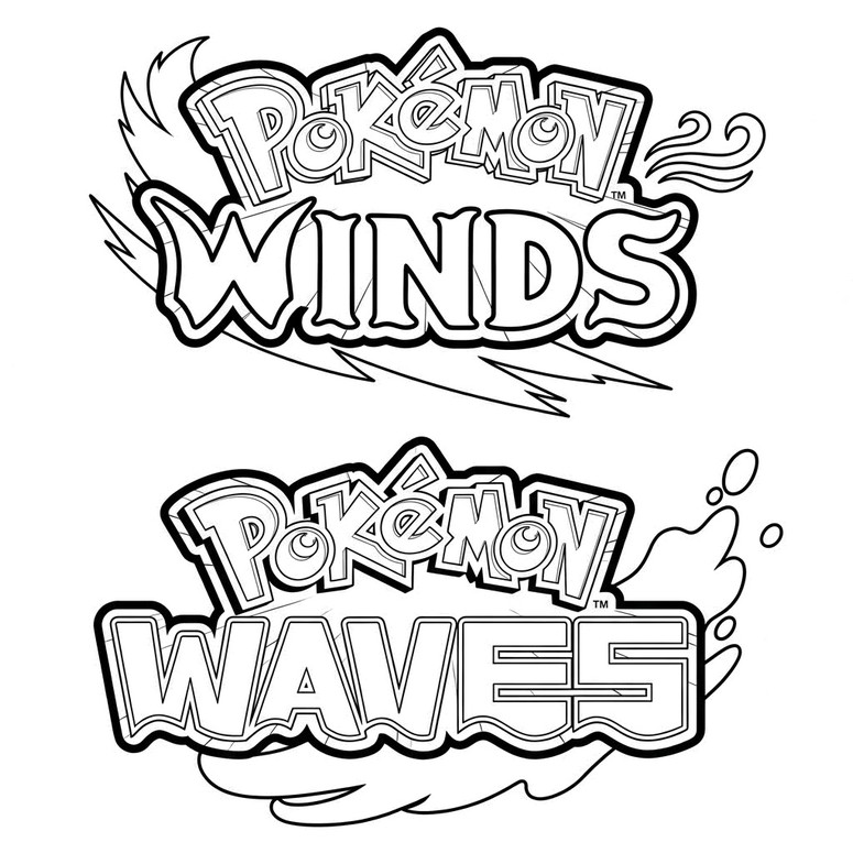 Coloring sheet - Logo (English) - Pokémon Winds and Waves