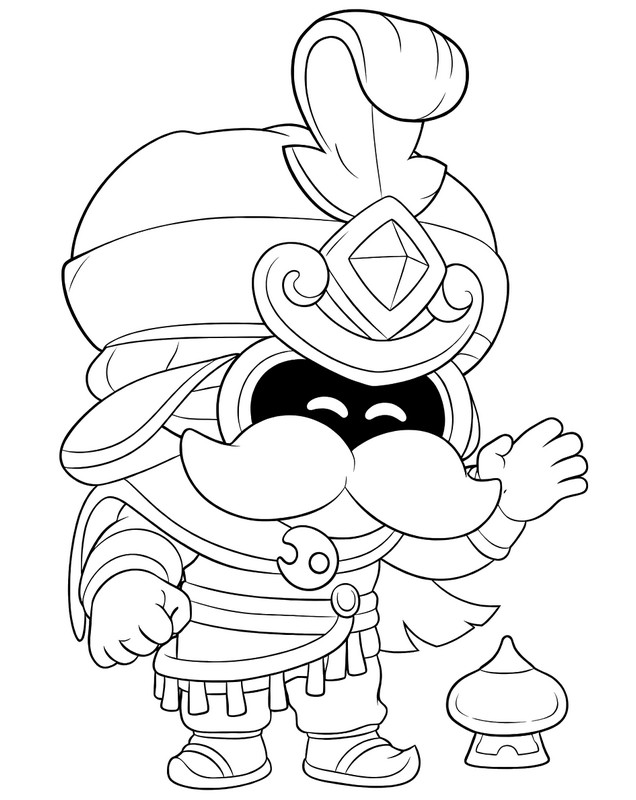 Downloadable coloring - Sultan Cordelius - Brawl Stars - Sands of time