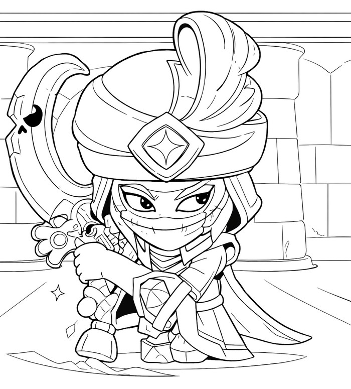 Image to color - Bodyguard Bibi - Brawl Stars - Sands of time