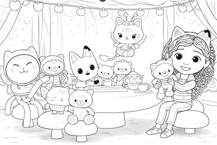 色塗り用イラスト - 魔法のおやつ - Gabby's Dollhouse - Fairylandia