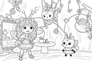 塗り絵用紙 - 魔法 - Gabby's Dollhouse - Fairylandia