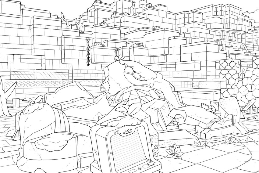 인쇄용 색칠공부 - 수수께끼의 유적 - 포켓몬 포코피아