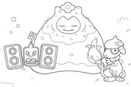 인쇄용 색칠공부 - 잠만보(이끼투성이) · 루브도(페인터) · 로토무(스테레오로토무) - 포켓몬 포코피아