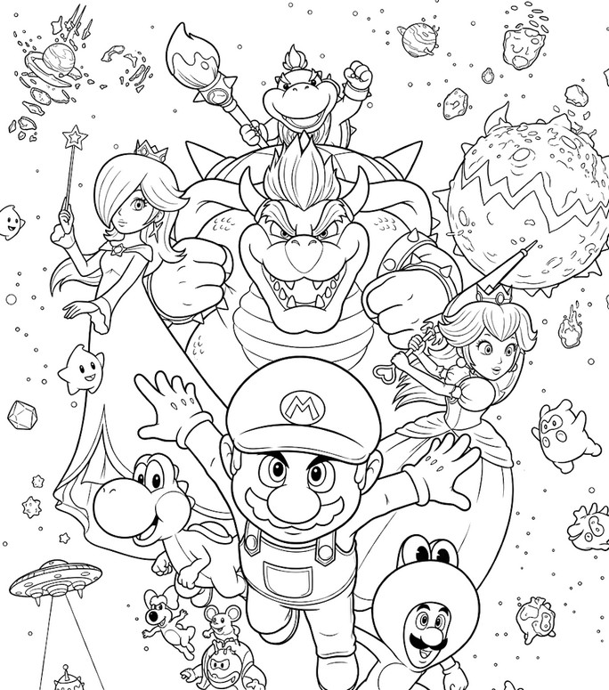 Imagem para colorir - Poster - Super mario Galaxy: O filme