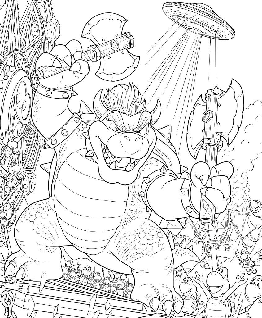 Ilustração para colorir - Bowser - Super mario Galaxy: O filme
