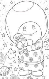 Desenho para imprimir - Toad e seu ursinho de pelúcia Mario - Super mario Galaxy: O filme