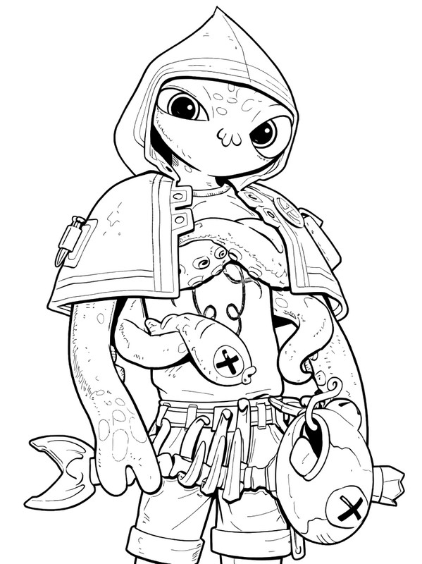 Ausmalbild zum Ausdrucken - Squibbly - Fortnite Showdown