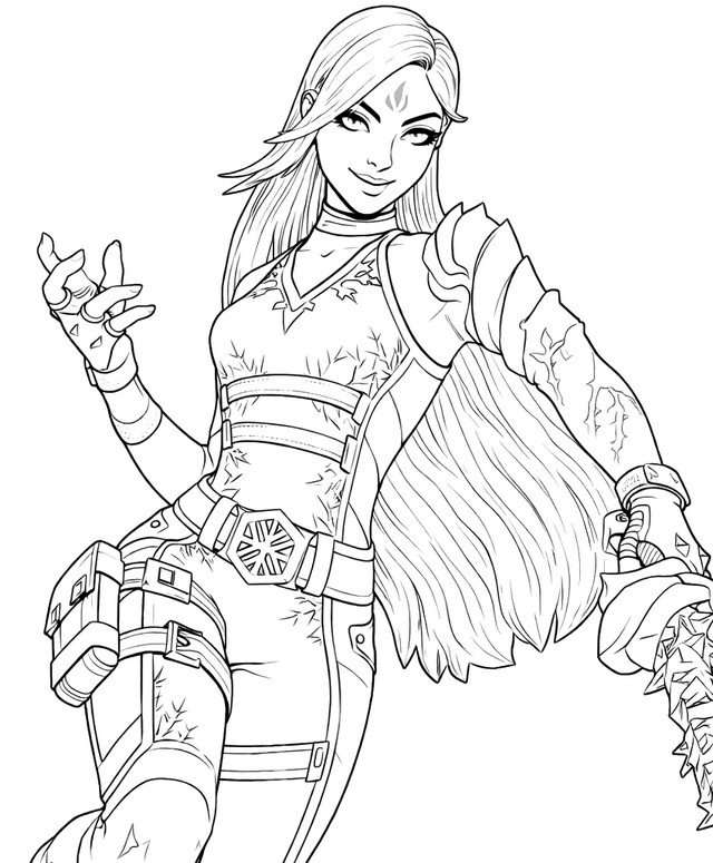 Ausmalbild - Lady Windfrost - Fortnite Showdown