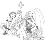 Printable coloring - HUNTR/X - KPop Demon Hunters x McDonald's