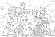 Coloring sheet - Face-to-Face of Idols in the Moonlight - KPop Demon Hunters x McDonald's