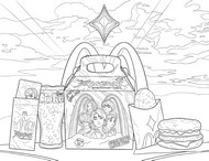 Downloadable coloring - Saja Boys Breakfast Menu - KPop Demon Hunters x McDonald's