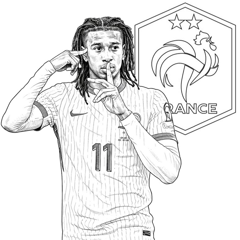 Coloriage - Michael Olise - Equipe de France de football 2026