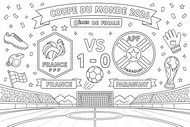 Dibujo para colorear - octavos de final - Selección nacional de fútbol de Francia 2026