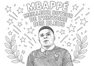 Drawing to color - Mbappé top scorer - France national football team 2026