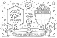 Kostenloses Ausmalbild - Runde der letzten 32 - Französische Fußballnationalmannschaft 2026
