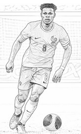 Coloriage à télécharger - Aurélien Tchouaméni - Equipe de France de football 2026