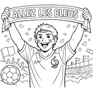 Image à colorier - Allez les bleus - Equipe de France de football 2026