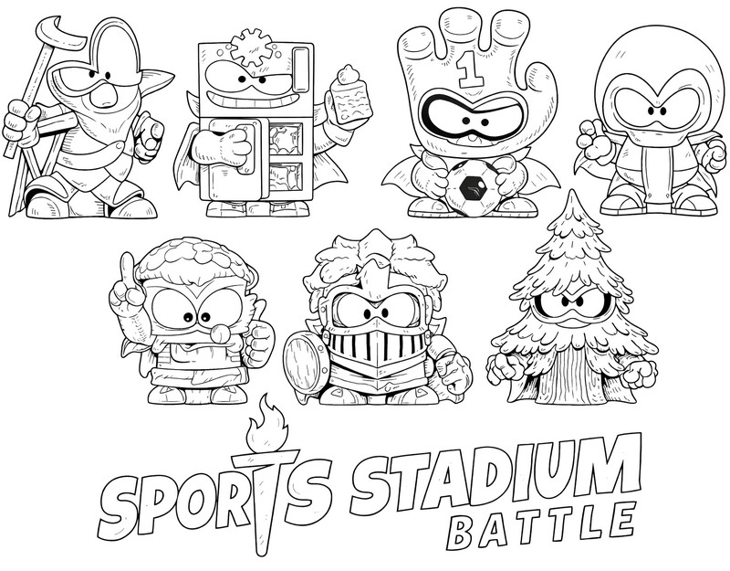 Disegno scaricabile - Sports Stadium Battle - H - Superthings Kazoom Power Warriors