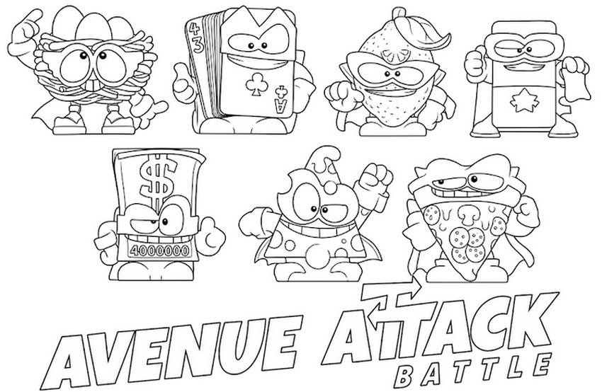 Disegno da colorare - Avenue Attack Battle - H - Superthings Kazoom Power Warriors