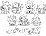 Coloring page - Sports Stadium Battle - H - Superthings Kazoom Power Warriors