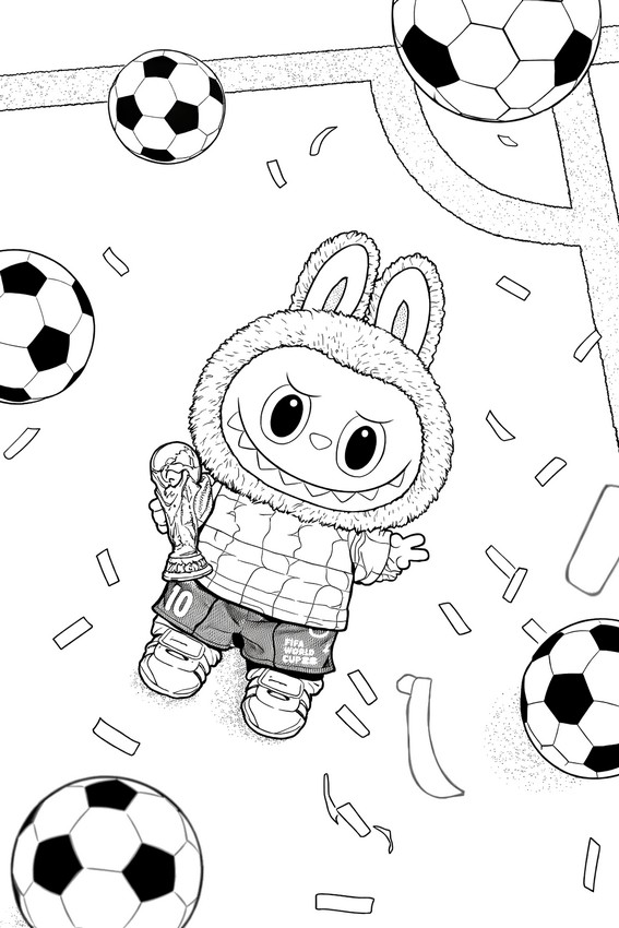 Image to color - Labubu champion - Labubu - Football