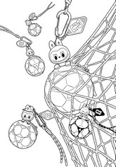 Coloring page - Keychain - Labubu - Football