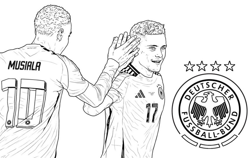 Printable coloring - Musiala and Wirtz - Germany national football team 2026