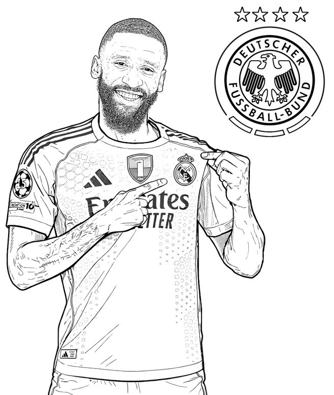 Coloring sheet - Antonio Rüdiger - Germany national football team 2026