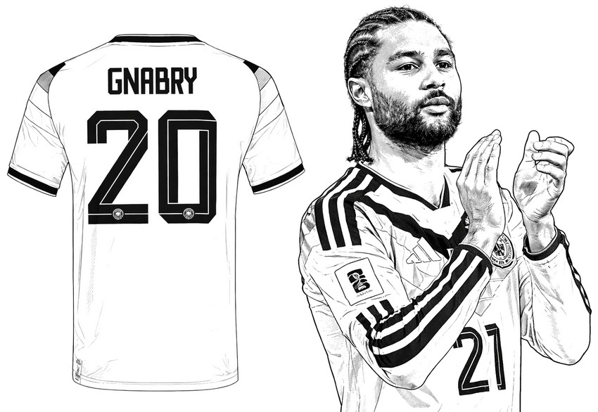 Printable coloring - Serge Gnabry - Germany national football team 2026