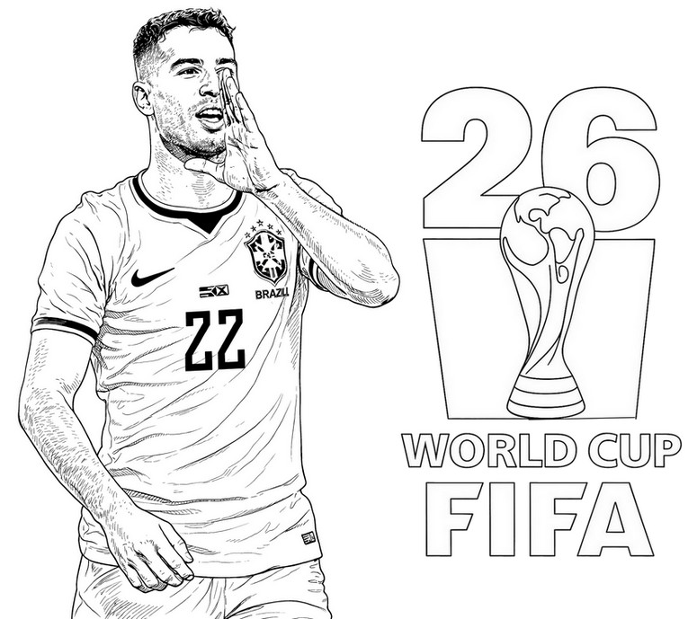 Image to color - Gabriel Martinelli - Brazil national football team 2026