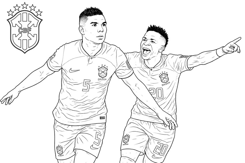 Drawing to color - Casemiro & Vinícius Jr - Brazil national football team 2026