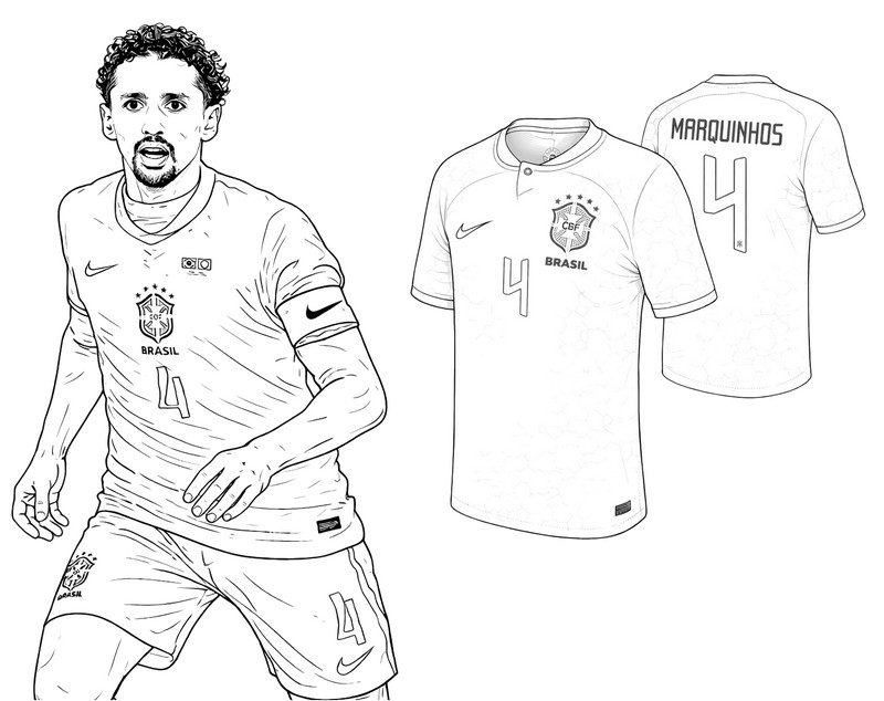 Free coloring page - Marquinhos - Brazil national football team 2026