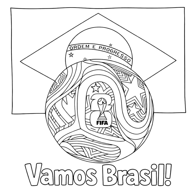 Coloring sheet - World Cup ball - Brazil national football team 2026