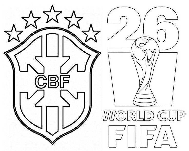 Printable coloring - FIFA World Cup - Brazil national football team 2026